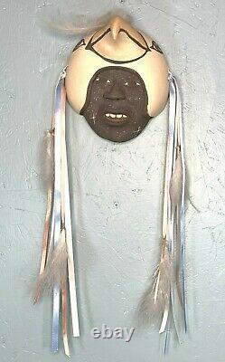 Fannie Loretto Eagle Warrior Mask Clay Pottery Polychrome Native American Jemez