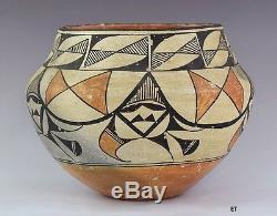 Fantastic Acoma Pueblo American Indian Pottery Vase / Jar