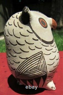 Fine Vintage Acoma Pottery Owl By Grace Chino 60s Native American Indian