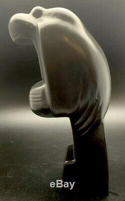 Frank Lloyd Wright Native American Nakomis Women Statue black pottery Signed