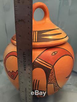 Frieda Poleahla Hopi Pueblo Pottery Design Clay Bowl Pot Vase Indian Signed NR