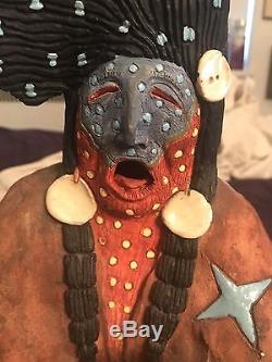 GLEN LAFONTAINE Native American Clay Pottery Sculpture Figure WINTER SINGER