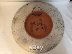 Giant Signed Native American Pottery Hanging Platter/Bowl/Plate Artist Signed