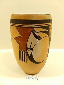 Gorgeous VTG Hopi Native American Handmade Authentic 7 Vase Hand Painted