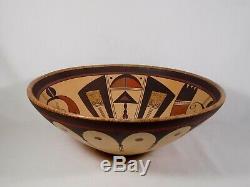Gorgeous Very Large Hopi Indian Pottery Bowl By Award Winning Stetson Setalla
