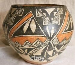 Great Large Antique SW Native American Acoma Pueblo Olla Decorated Pot 9 Dia
