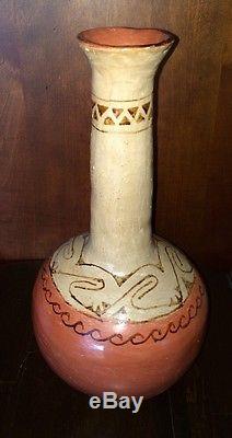 Great Old Large Native American Maricopa Polychrome Vase 13 1/2 Tall