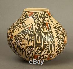 HOPI NATIVE AMERICAN POTTERY VASE BY ANTOINETTE SILAS 6.75 TALL X 8 WIDE