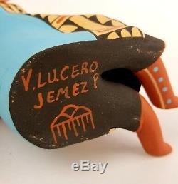 Hand Coiled Native American Jemez Pottery Storyteller V. Virginia Lucero