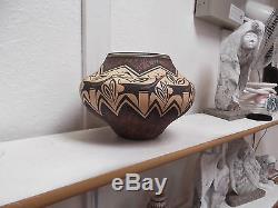 Hand Coiled Zuni Pottery Native American Indian Pueblo Deer Anderson Peynetsa