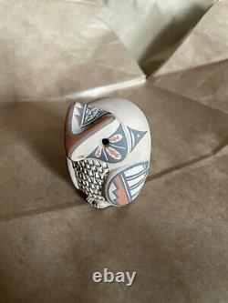 Hand-coiled Jemez Pueblo Laura Gachupin Pottery Owl Figurine Native American
