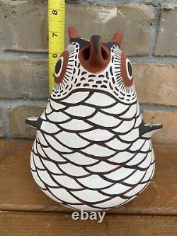 Hand-coiled Zuni Pueblo Artist C. K. Pottery Owl Figurine Native American Vintage