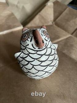 Hand-coiled Zuni Pueblo Nellie Bica Pottery Owl Figurine Native American Vintage