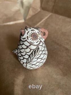 Hand-coiled Zuni Style of Nellie Bica Pottery Owl Figurine Native American