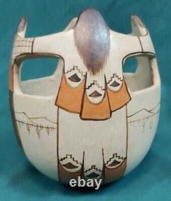 Handmade Artist Signed Native American Tohono O'Odham Art Pottery Frendship Vase