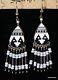 Handmade Native American Design Handpainted Ceramic Dangle Earrings Beads (7CC)