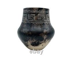 Handmade Native American Pottery Pot Acoma Horse Hair Indian Home Decor Vase