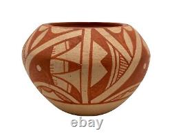 Handmade Native American Pottery Pot Jemez Hand Painted Hand Coiled Indian