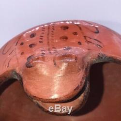 Happy Frog Effigy Maricopa pueblo bowl/ashtray, W5.5 Native American pottery