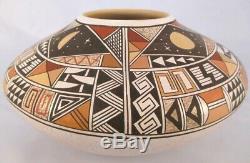 Hopi Indian Pueblo Pottery Seed Bowl, LRG Thinwall Hand Made Pot, Rainy NAHA