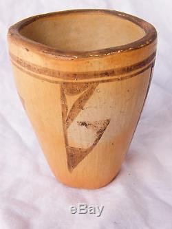 Hopi Native American Clay Pot Pottery Handmade Painted Designs Nice