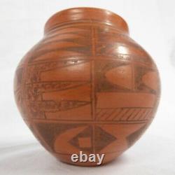 Hopi Native American Indian Velma Zeena Pottery Small Vase 4 x 4.25 Vtg 1980s