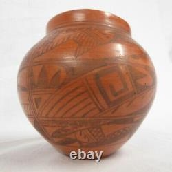 Hopi Native American Indian Velma Zeena Pottery Small Vase 4 x 4.25 Vtg 1980s