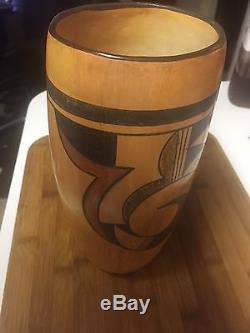 Hopi Native American Tulip Vase Beauty 1920s Cylinder Pottery