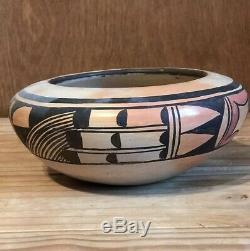 Hopi Pottery Bowl Vase Signed Lucy Nahee Vintage Native American 1902-1981