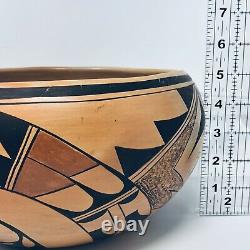 Hopi Pottery Large Bowl by Bertha Tungovia Mid 1900s Native American Southwest