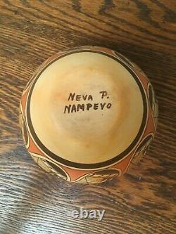 Hopi Pueblo Polychrome Bowl Native American Neva P. Nampeyo Signed Migration
