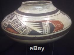 Hopi Zuni Navaho Native American Pottery Bowl Old Southwest Large Painted
