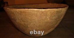 Huge Hardy Engraved Caddo Bowl Ancient Native American Indian Pottery