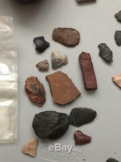 Huge Lot Of Native American Stone Axe Heads, Arrowheads, Tools And Pottery