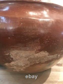 Huge San Juan Pueblo Native American Indian Pottery Olla Dough Bowl