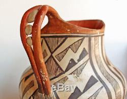 Huge Vintage Acoma Pueblo Indian Pitcher 1960s Unique Old Indian Pottery 11 inch