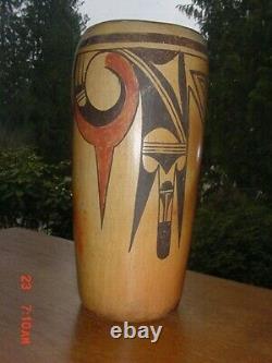 Important Old Tall 10.5 Inch Hopi Indian Pottery Jar