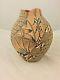 JEMEZ HAND COILED POLYCHROME Pottery VASE with FINE LINE DESIGN AND CORN STALK