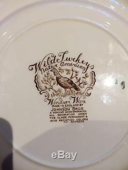 Johnson Brothers Wild Turkey Native American Windsor Ware Dinner Plate Qty 12
