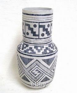 Jemez Indian 12.5 Tall Revival Pottery Vase Urn by Native American J Madalena