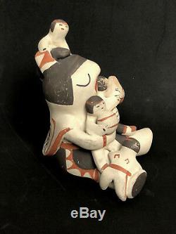 Jemez Pueblo Native American 5 Indian Pottery 4 Children Storyteller Signed Mar