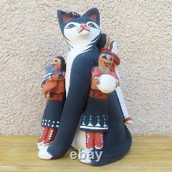Jemez Pueblo Pottery- Native American CAT STORYTELLER-Carol Lucero Gachupin