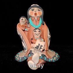 Jemez Pueblo Storyteller with2 Babies by Carol Lucero-Gachupin, 3 7/8 tall