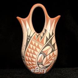 Jemez Pueblo Wedding Vase by Geraldine Sandia, 6 1/2 x 4 x 2 7/8
