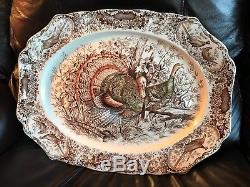 Johnson Brothers Wild Turkeys Native American Large Serving Platter Thanksgiving