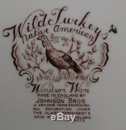 Johnson Brothers Windsor Ware Native American Wild Turkeys Dinner Plate ENGLAND