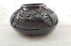 KINLICHENI NAVAJO POTTERY BLACK POT VASE with TURQUOISE INLAY
