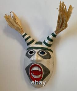 Koshare Clown Mask Kachina Raku Pottery Native American Pueblo Wall Hanging