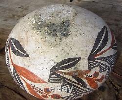 Large Antique Native American Indian Pueblo Zuni Hopi Pottery Bowl 19th Century