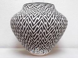 LARGE! Hand Coiled Acoma Pottery Native Indian Pueblo Lightning Kathy Victorino